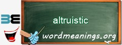 WordMeaning blackboard for altruistic